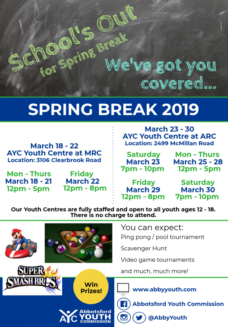 Spring Break 2019! :: Abbotsford Youth Commission